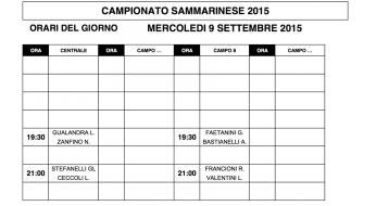 Campionati Sammarinesi 2015: gli orari di gioco di MERCOLEDI' 9.